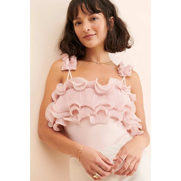 Free People Tops - Free People For The Frill Of It Bodysuit Pink Size XS